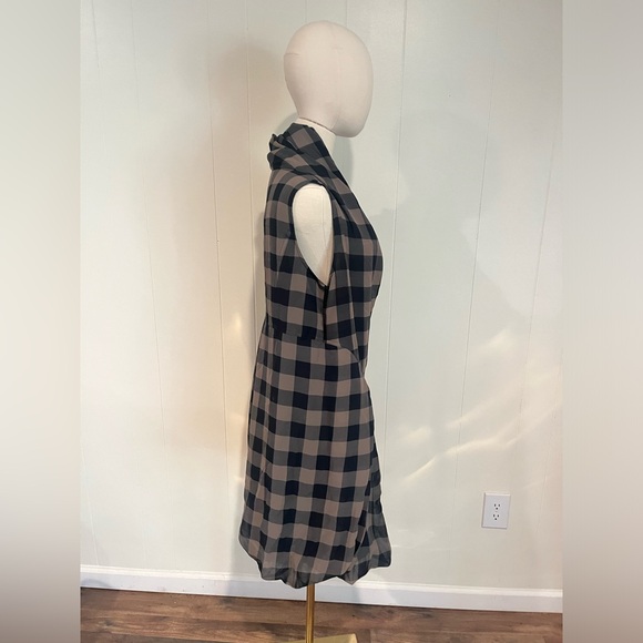 Soft Surroundings Drapey Plaid Bubble Hem Shawl Collar Belted Dress or Top - Picture 3 of 11